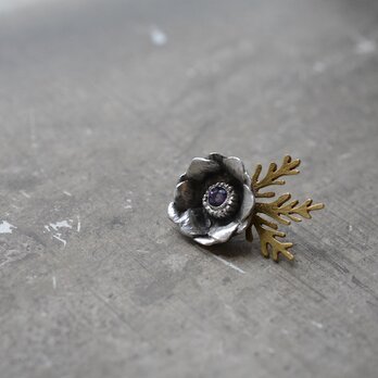 anemone pin brooch/amethystの画像