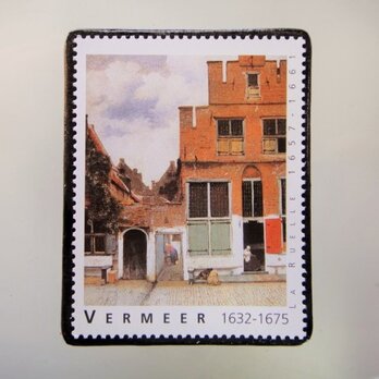 フランス　美術「フェルメール」切手ブローチ4845の画像