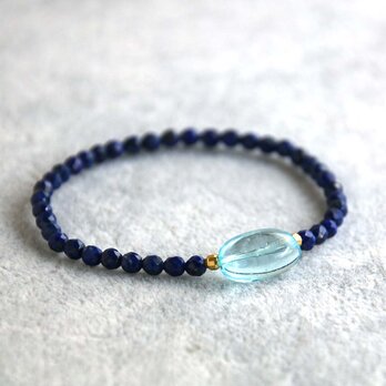 ■Piccolo■ ブルートパーズ×ラピスラズリ　ブレスレット