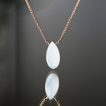 ☆ムーンストーンのロングペアシェイプカットネックレス　～Lindsay