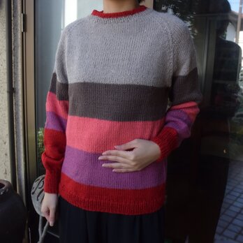 SALE多色使いのアルパカ混セーター２の画像