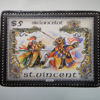 セントビンセント　アーサー王物語切手ブローチ4861の画像