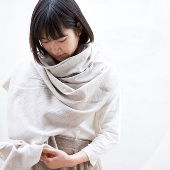 Organic Cotton 大判ヤク混薄手ストール（ヤクビエラ）