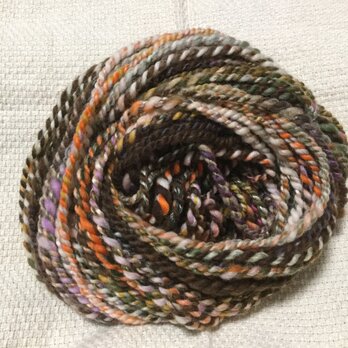 【手紡ぎ糸(スピンドル)の販売です✨】  メリノウール シルク 56gの画像