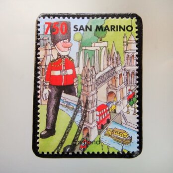サンマリノ　世界の都市(イギリス）切手ブローチ　4878の画像