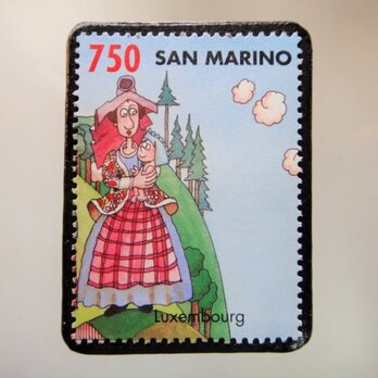 サンマリノ　世界の都市(ルクセンブルグ）切手ブローチ　4880の画像