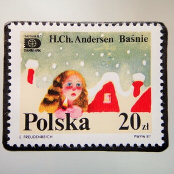 ポーランド　童話切手ブローチ　4893の画像