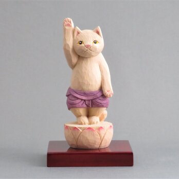 木彫り　誕生猫仏　猫仏1908の画像