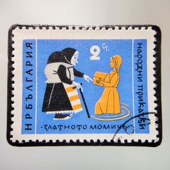 ブルガリア　童話切手ブローチ　4899の画像