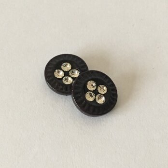 vintage button pieced earrings #02の画像