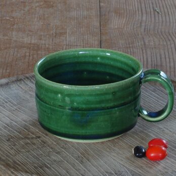 広口コーヒーカップ（緑釉）の画像