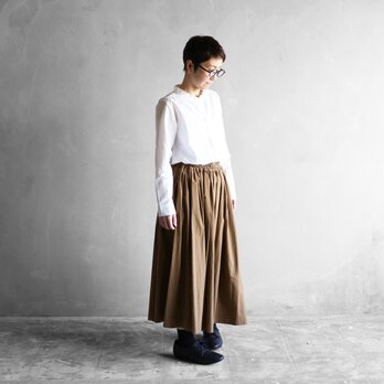 ふんわりコットンロングスカート【ブラウン】