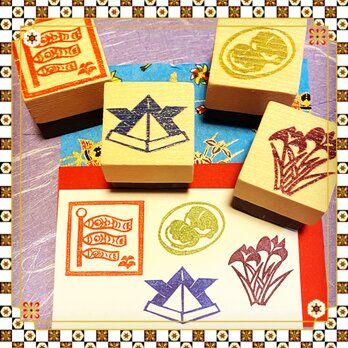⌘端午の節句はんこ〓【4個セット】3㎝四方の画像