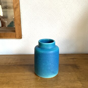 花瓶　ターコイズブルーの画像