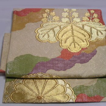 正絹袋帯　二重太鼓　二部式帯にリメイクしました　お試し価格