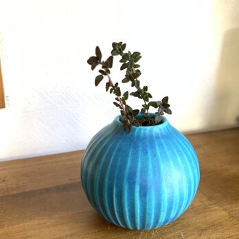 13 花瓶　ターコイズブルーの画像