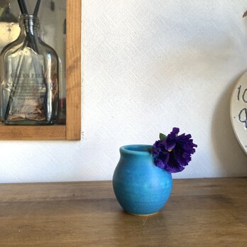 fちいさい花瓶　ターコイズブルー