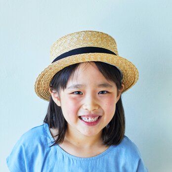 マラン 子供用 麦わら カンカン帽子 ストローハット 帽子 50cm [UK-H044-NA-50]の画像