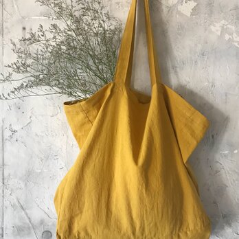 cotton linen bag (mustard)の画像