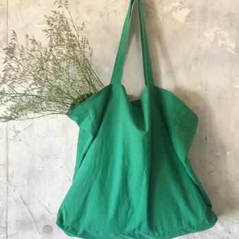cotton linen bag (green)の画像