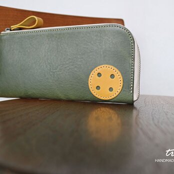 ちいさな長財布 ”おっきなボタン” イタリアレザーの画像