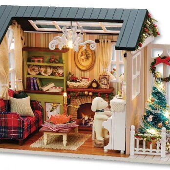「楽しいクリスマスの時間」ミニチュア ドールハウス ★完成品★の画像