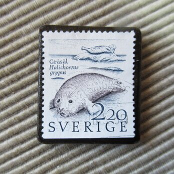 アップサイクル　スウェーデン切手ブローチ4972の画像