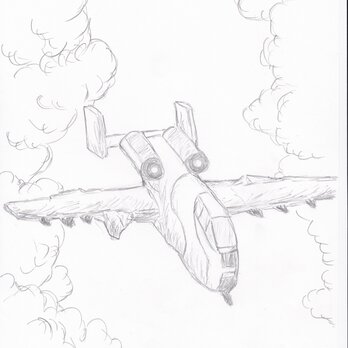 手描きイラスト　戦闘機の画像
