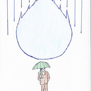 A4ポスターイラスト　　危険な雨の画像