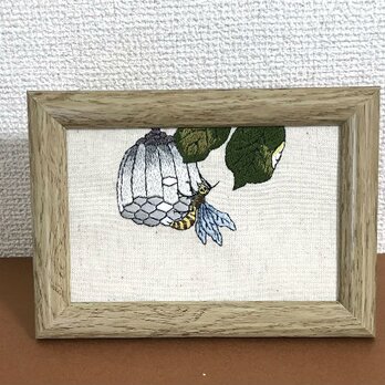 手刺繍浮世絵フレーム＊喜多川歌麿「蜂」の画像