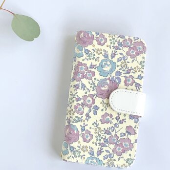 他機種製作可 「リバティiphone16 ケース（フェリシテ　薄スミレ)」の画像