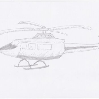 ヘリコプター　手描きイラストの画像