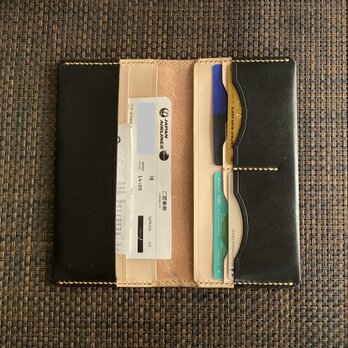 【ｶｰﾄﾞP4 染色&生成】薄型シンプル長財布 ロングウォレット LWP4-0010 リムーバブル小銭入（オプション)の画像