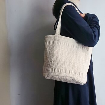 mosaic 手織り布のトートバッグ　Ｓサイズ