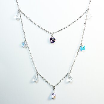 Heart Chandelier Necklace / Swarovski Crystalの画像