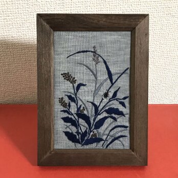 手刺繍浮世絵フレーム＊喜多川歌麿「蛍」の画像