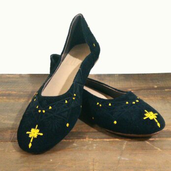 [SALE]Rangori Flat shoes ランゴリ レザーパンプス E.black 23cmの画像