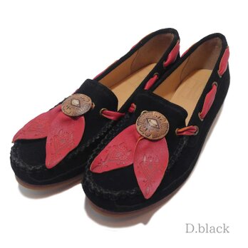 [SALE]Fita Moccasin shoes フィタ レザーモカシン D.black 24.5cmの画像