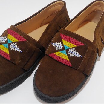 [SALE]Shuta Moccasin shoes シュタ レザーモカシン A.brown 23.5cmの画像