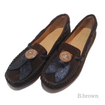 [SALE]Fita Moccasin shoes フィタ レザーモカシン B.brown 23.5cmの画像