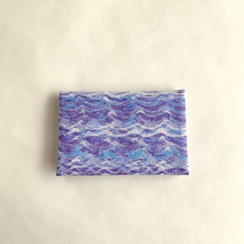 絹手染カード入れ（波・灰青紫３）の画像