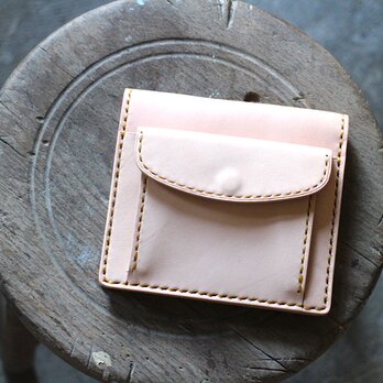 【受注生産品】コインが取り出しやすい二つ折り財布 ～栃木ヌメ～の画像