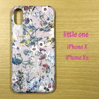【リバティ生地】ワイルド・フラワーズピンク iPhoneX & iPhoneXs
