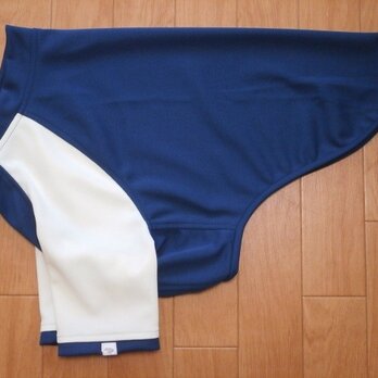 犬服　[受注生産]：大型犬用長袖Ｔシャツ（紺＆白）11号の画像