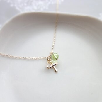 ネックレス■Cross Amulet■14KGF ペリドットの画像