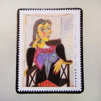 フランス　美術「ピカソ」切手ブローチ5050の画像