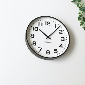 KATOMOKU plywood clock 15 km-92B ブラウン 大きい時計 静音 木製の画像