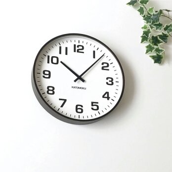 KATOMOKU plywood clock 15 ブラウン km-92BR 掛け時計 木製 大きいの画像