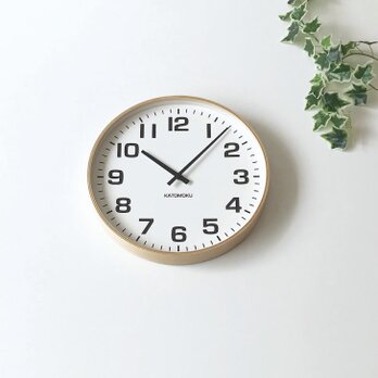KATOMOKU plywood clock 15 km-92NA ナチュラル 掛け時計 木製 大きいの画像
