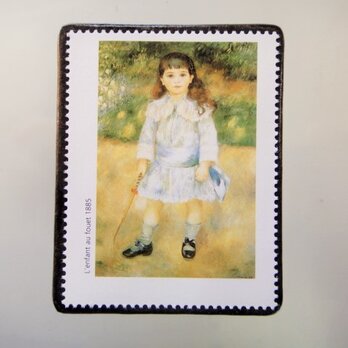 フランス　美術「ルノアール」切手ブローチ5073の画像